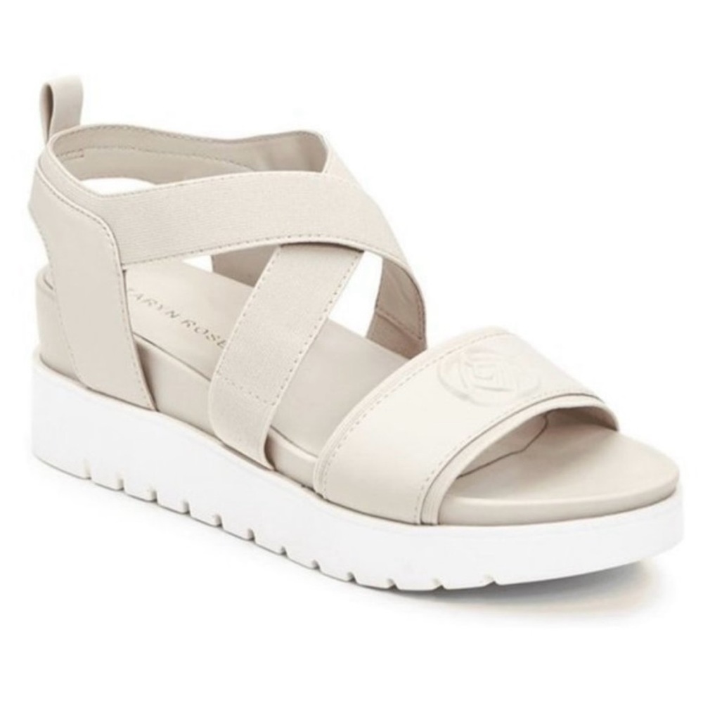 Taryn Rose Stephanie Leather Platform Sandal 
Color - Chalk Size 11-11.5